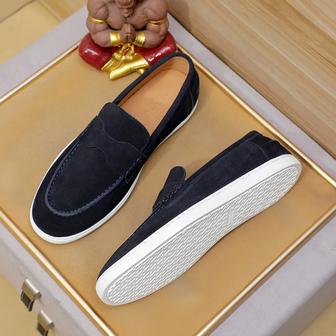 Men's shoes 💰500💰 HERMES Hermès high-end quality original order -Original: imported 🔝Nappa calfskin, frosted cowhide, outer seaming process -Inside: water-dyed cowhide -Outsole: original TPR rubber outsole -Super high quality control·Fine workmanship: High-end, extravagant, and grade) Size: 39-45 (38, 46, can be customized)